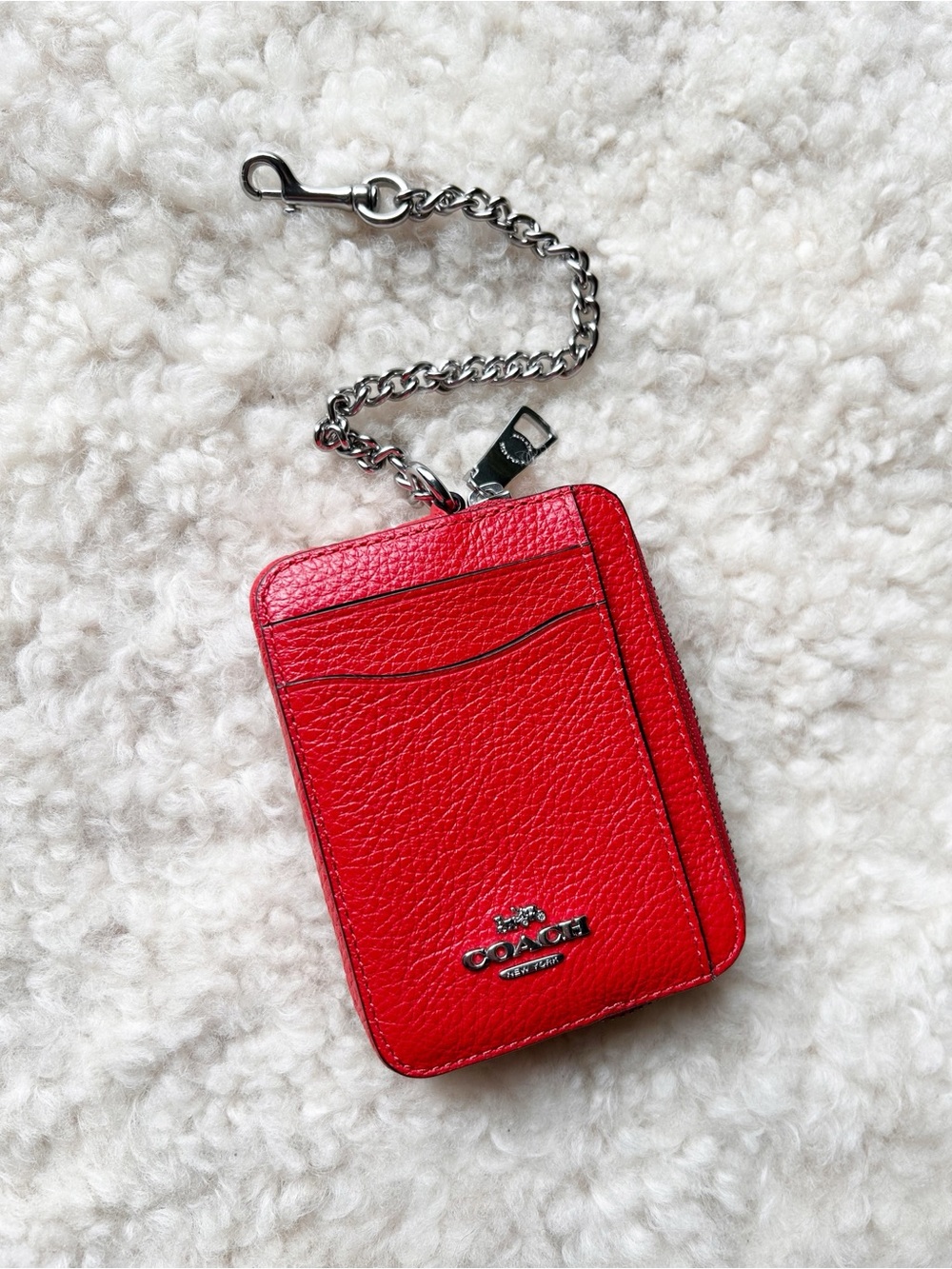 COACH ZIP LEATHER CARD CASE
MINI WALLET/ WRISTLET 6303 Poppy Red